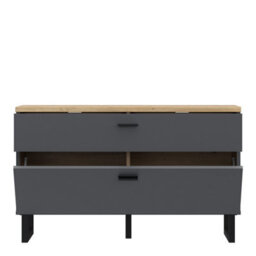 Furniture To Go Klara Tv Unit With 1 Drawer 1 Flip Door In Grey And Oak - thumbnail 4