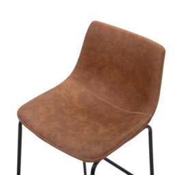Beliani Set Of 2 Bar Chairs Franks Golden Brown - thumbnail 8