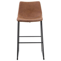 Beliani Set Of 2 Bar Chairs Franks Golden Brown - thumbnail 5