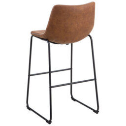 Beliani Set Of 2 Bar Chairs Franks Golden Brown - thumbnail 7