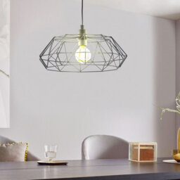 Stylish Black Cage Pendant Light For Hallways - 1X 60W E27 Bulb Compatible - thumbnail 3