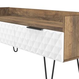 Anzio Matt Vintage Oak Effect Media Unit With 2 Drawers, (H)50.1Cm X (W)128.2Cm X (D)39.4Cm - thumbnail 4