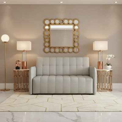 Viva Grand Iii Living Room Sofa Bed With Sleeping Function Wooden Legs Wooden Frame And Storage 85X145X98Cm Light Grey - image 1