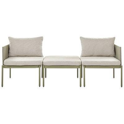 Wyld And Coco Veranda Craft Convertible Garden Sofa Set Green Aluminium - 2-Seater With Cushions And Coffee Table - image 1