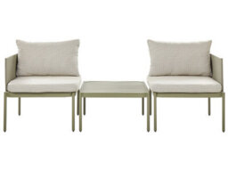 Wyld And Coco Veranda Craft Convertible Garden Sofa Set Green Aluminium - 2-Seater With Cushions And Coffee Table - thumbnail 3