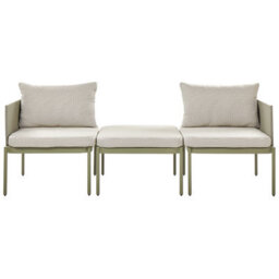 Wyld And Coco Veranda Craft Convertible Garden Sofa Set Green Aluminium - 2-Seater With Cushions And Coffee Table - thumbnail 1