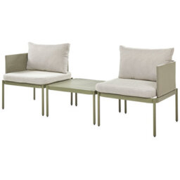 Wyld And Coco Veranda Craft Convertible Garden Sofa Set Green Aluminium - 2-Seater With Cushions And Coffee Table - thumbnail 5