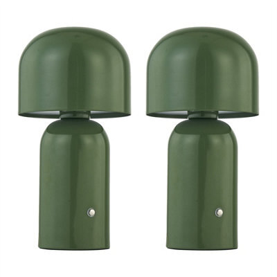 First Choice Lighting Christina - Sage Green Led Rechargeable Touch Table Lamps Twin Pack - image 1
