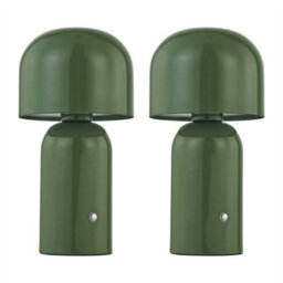 First Choice Lighting Christina - Sage Green Led Rechargeable Touch Table Lamps Twin Pack - thumbnail 1