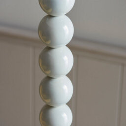 Loops Stylish 1327mm Tall Floor Lamp In Gloss Almond White With E27 Led Compatibility - thumbnail 3