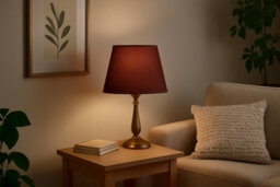 Burgundy Fabric Lampshade 16Cm With A60 Led Bulb Elegant Design For Ceiling Pendants, Table & Floor Lamps - thumbnail 3