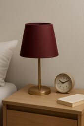 Burgundy Fabric Lampshade 16Cm With A60 Led Bulb Elegant Design For Ceiling Pendants, Table & Floor Lamps - thumbnail 4