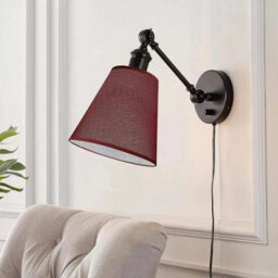 Burgundy Fabric Lampshade 16Cm With A60 Led Bulb Elegant Design For Ceiling Pendants, Table & Floor Lamps - thumbnail 9
