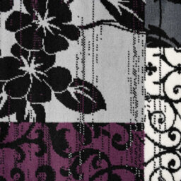 Loomed Purple Black Grey Floral Patchwork Living Room Rug 240X330Cm - thumbnail 3