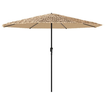 Berkfield Durable Garden Parasol With Steel Pole Brown 388X388X248 Cm