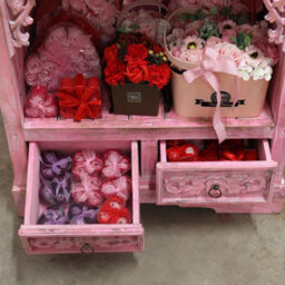 Serenityy Albasia Bathroom Cabinet Pinkwash - Handmade Indonesian Wood, 120Cm H X 66.7Cm W X 40Cm D - thumbnail 5