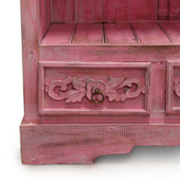 Serenityy Albasia Bathroom Cabinet Pinkwash - Handmade Indonesian Wood, 120Cm H X 66.7Cm W X 40Cm D - thumbnail 3