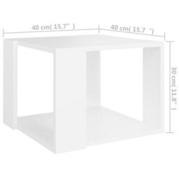 Walplus Coffee Table White 40X40X30 Cm Engineered Wood - thumbnail 5