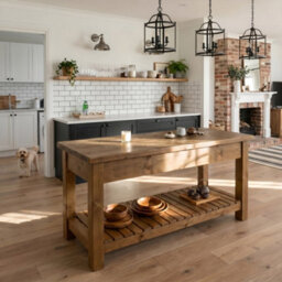L80Xw44Cm Ironstead Kitchen Island / Breakfast Bar / Rustic Cart And Island - thumbnail 2