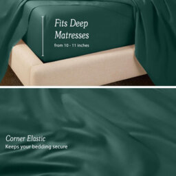 Oxford Homeware Emerald Plain Dyed Fitted Sheet 25Cm Extra Deep Pocket Soft Easy Care Bedding Sheet (W)137Cmx(L)191Cm (Double) - thumbnail 4