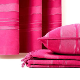 Homescapes Cotton Morocco Striped Pink Curtains 137 X 137 Cm - thumbnail 4