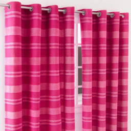 Homescapes Cotton Morocco Striped Pink Curtains 137 X 137 Cm - thumbnail 2