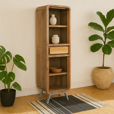 Wyld Haus Los Angeles Reclaimed Wood And Metal Narrow Bookcase 1 Drawer 2 Shelves - image 1