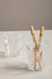 Orsina Clear Acrylic Toothbrush Holder,  Patterned  Transparent Toothbrush Organizer, Crystal Look Brush Holder - thumbnail 3