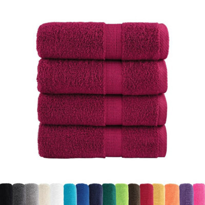 Berkfield Durable Premium Wash Towels Solund 4Pcs Bordeaux 30X30Cm 600Gsm