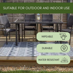 Smart Garden Alfresco Outdoor Garden Rug - Slate Aztec 210Cm - thumbnail 4