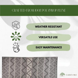 Smart Garden Alfresco Outdoor Garden Rug - Slate Aztec 210Cm - thumbnail 6
