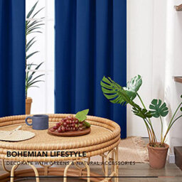 Deconovo Super Soft Curtains Thermal Insulated Blackout Curtains Pencil Pleat Curtains 52X54 Inch Blue 2 Panels - thumbnail 7