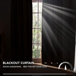 Deconovo Super Soft Curtains Thermal Insulated Blackout Curtains Pencil Pleat Curtains 52X54 Inch Blue 2 Panels - thumbnail 6