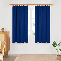 Deconovo Super Soft Curtains Thermal Insulated Blackout Curtains Pencil Pleat Curtains 52X54 Inch Blue 2 Panels - thumbnail 2