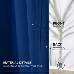 Deconovo Super Soft Curtains Thermal Insulated Blackout Curtains Pencil Pleat Curtains 52X54 Inch Blue 2 Panels - thumbnail 8