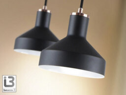 Luminosa Lighting Luminosa Irias Dome Pendant Ceiling Light Black, Copper 1Xe27 - Uk Stock - thumbnail 3