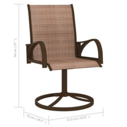 Berkfield Garden Swivel Chairs 2 Pcs Textilene And Steel Brown - thumbnail 7