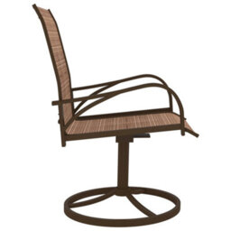 Berkfield Garden Swivel Chairs 2 Pcs Textilene And Steel Brown - thumbnail 4