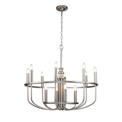 Luminosa Lighting Luminosa Capitol Hill 12 Light Multi Arm Pendant Ceiling Light, Brushed Nickel - image 1
