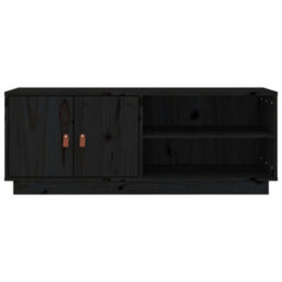 Berkfield Tv Cabinet Black 105X34X40 Cm Solid Wood Pine - thumbnail 6