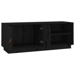 Berkfield Tv Cabinet Black 105X34X40 Cm Solid Wood Pine - thumbnail 7