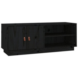 Berkfield Tv Cabinet Black 105X34X40 Cm Solid Wood Pine - thumbnail 2