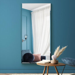 "Mirroroutlet Moderni - All Glass Modern Bevelled Wall Or Leaner Mirror 59"" X 24"" (150 X 60Cm)" - thumbnail 1