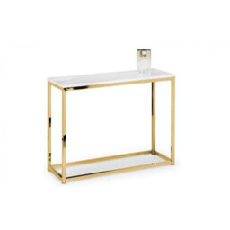 Ashfield White Marble Top Console Table With Gold Framing - thumbnail 2