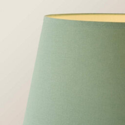 Valuelights Morrigan Sage Green Scallop Linen Wooden Shelf Tripod Floor Lamp - thumbnail 4