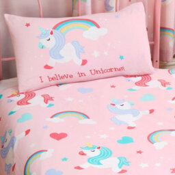 World Of Wallpaper I Believe In Unicorns Single Duvet Cover And Pillowcase Set - thumbnail 2