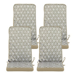 icon Outdoor High Back Seat Cushion Set Of 4 Olive Green Geometric - thumbnail 1