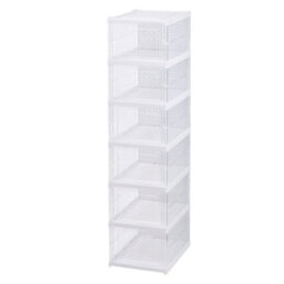 Living And Home 6 Tier Transparent Foldable Shoe Storage Box Shoe Organiser - thumbnail 3