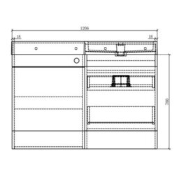 Plum&clay Solstice Gloss Light Grey Right Hand Bathroom Vanity Basin & Wc Unit Combination (W)1200mm (H)890mm - thumbnail 2