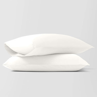 Bedlooms Dyed Pillowcase Pair- Soft Plain Pillow Covers Cream Envelop Closure - Easy Care Pillowcase Bedding Set 50X75 Cm - image 1